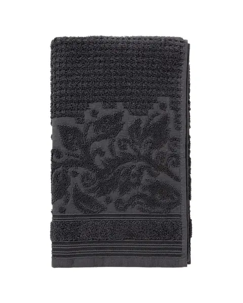 Black jacquard hand towel