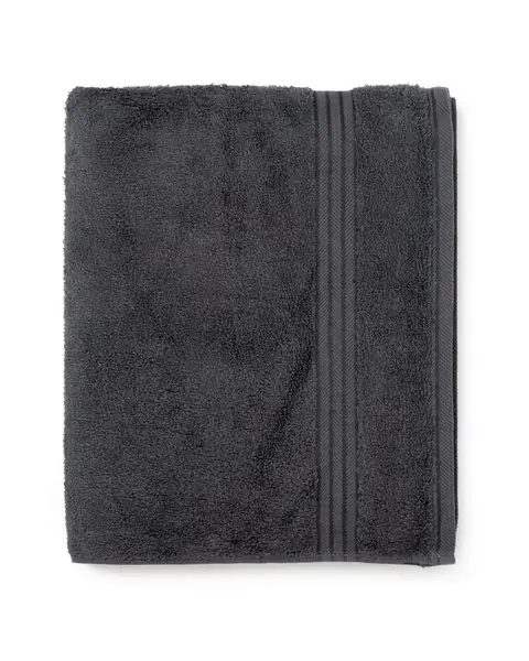 Charcoal bath towel with woven band